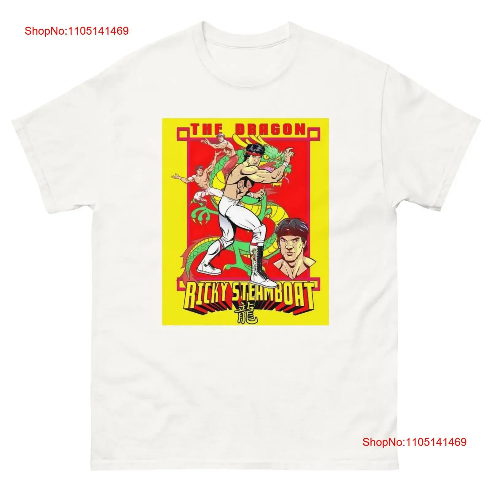 Ricky the Dragon Steamboat T Shirt WWF Estilo Personalizado Pro Wrestling vintage Lavado Roupas de grife ligeiramente confortáveis