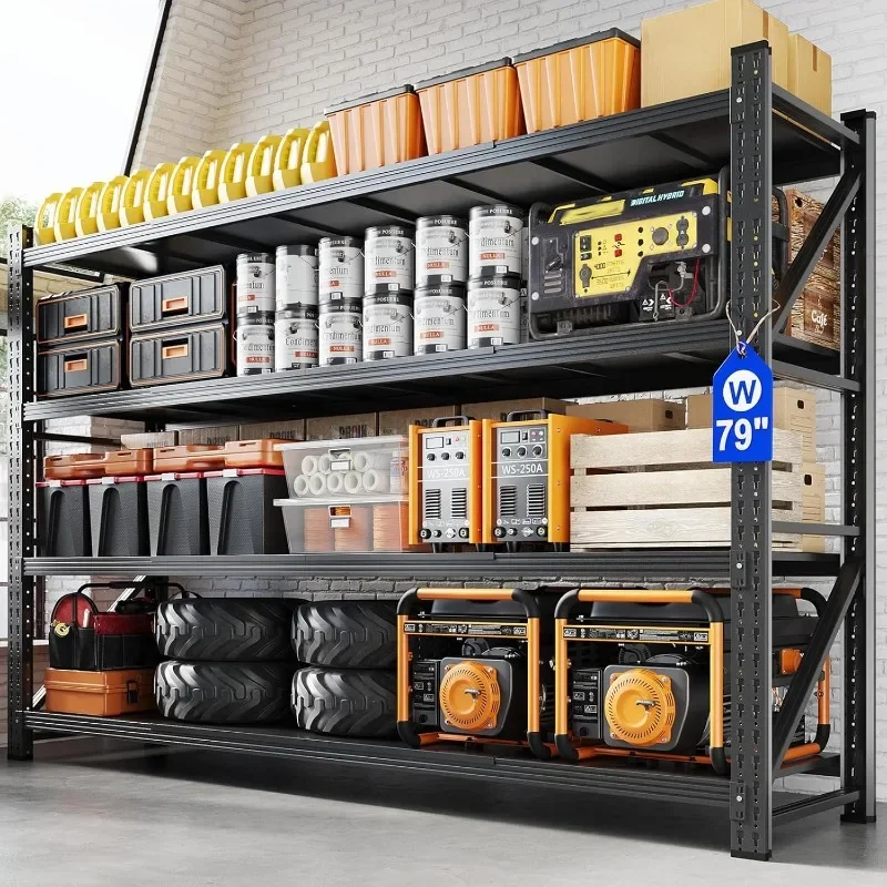 7000LBS Heavy Duty 4-Shelf Adjustable Steel Organization Shelving，79