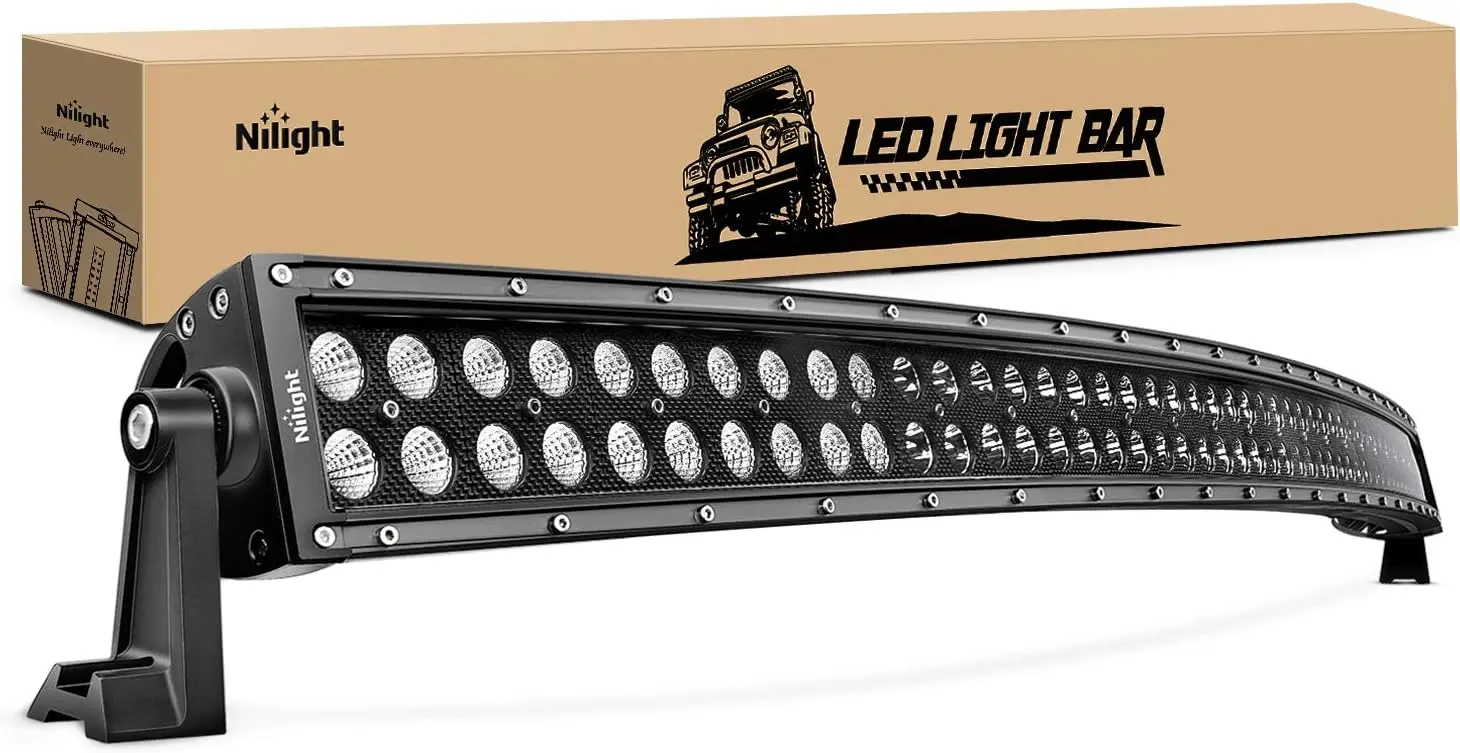

50-Inch Curved LED Light Bar, 288W Spot Flood Combo Beam for SUV Truck ATV Offroad Lighting, 2-Year Warranty