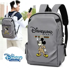 Disney Mickey Mouse Backpack College Student Women Men Schoolbag Travel Backpacks Laptop Teens USB Port Rucksack School Bag