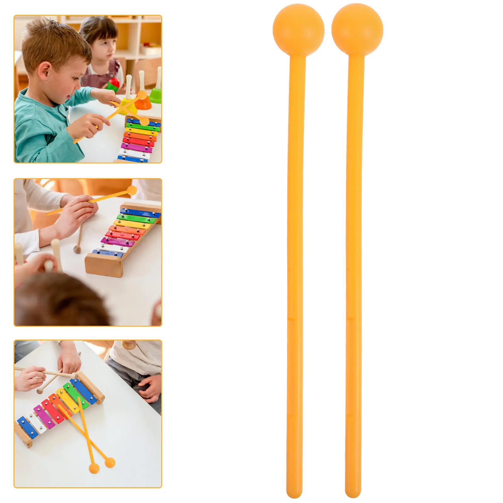 2Pcs Elegant Lightweight Plastic Mallets for Tongue Drum Xylophone Bell Chimes Carillon Percussion Instruments Comfort Grip