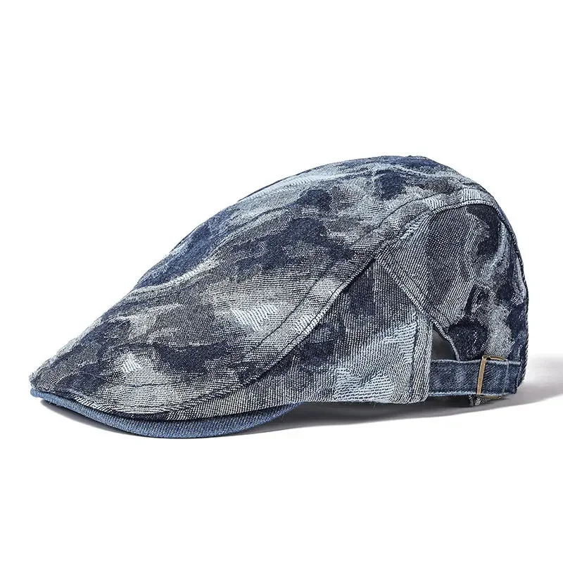 Spring Cotton Print Newsboy Caps Flat Peaked Cap Men and Women Painter Beret Hats 162