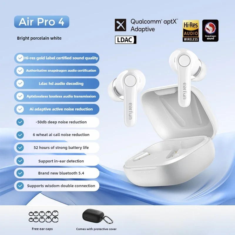 EarFun Air Pro 4 Wireless Earphone Bluetooth Active Noise Reduction HI-FI Earphone E-sports IPX5 Gamer Earbud PC Accessories