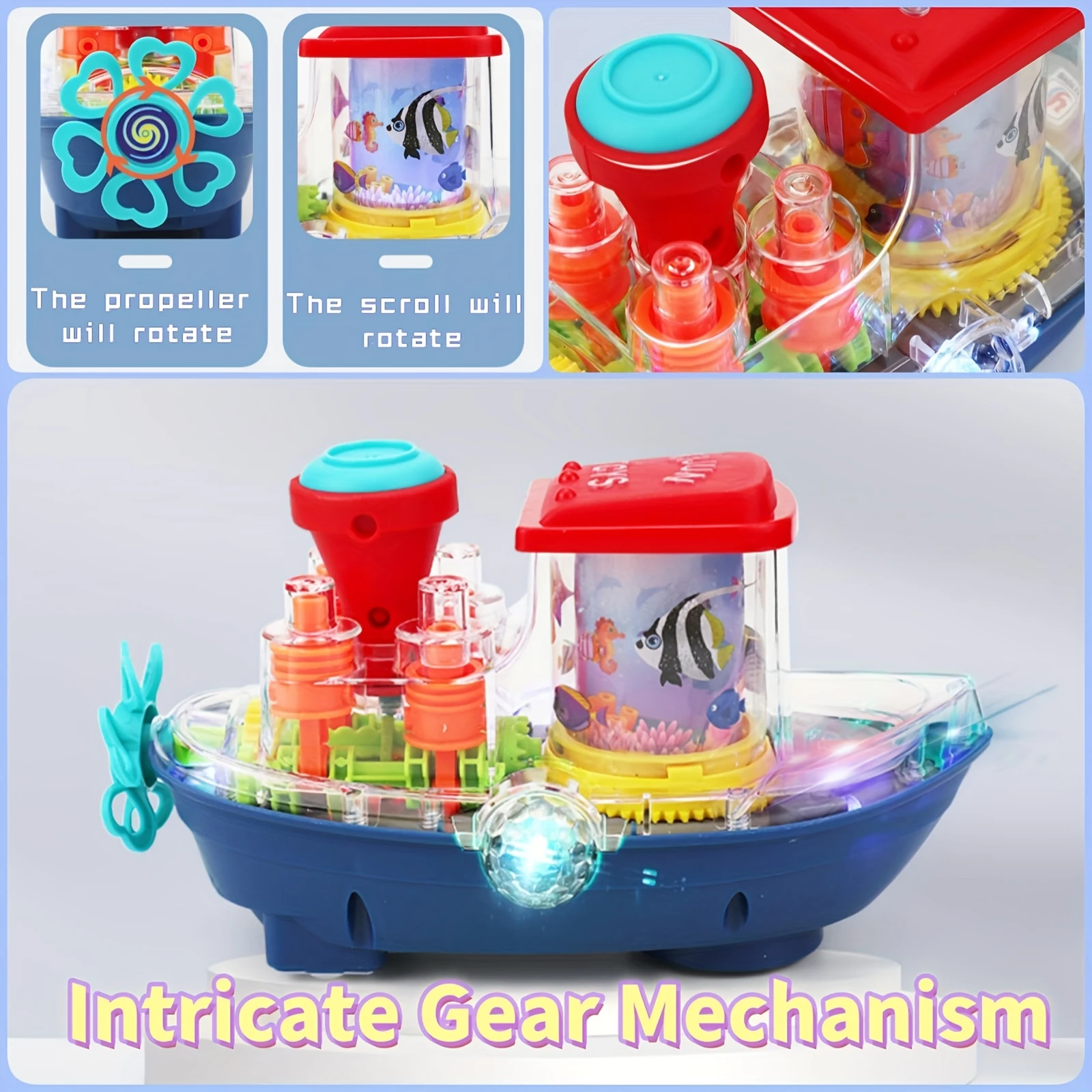 

Интерактивная игрушка-сенсорная лодка для малышей 2+ — подводная тема с рыбками и коралловыми рифами, музыкальной и сенсорной стимуляцией