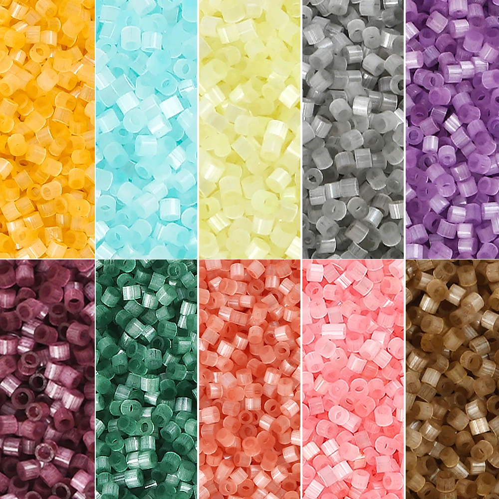 

10g 2mm Cat Eye Color Glass Bead Solid Color Czech Tube Seed Spacer DIY Beads for Kids Jewelry Making Sewing Supplies
