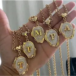 Moda irregular inicial colar cor de ouro letras único nome gargantilha colar para as mulheres pingando óleo pingente jóias presentes