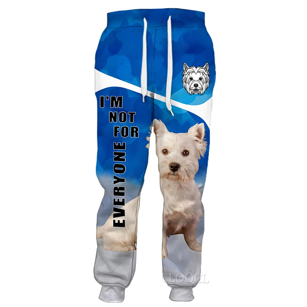 

CLOOCL Men Trousers 3D Graphics West Highland White Terrier Printed Trousers Casual Pants Male Clothing Sports Jogging Pants