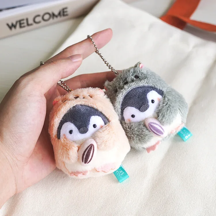 Japanese Style Positive Energy Hamster Penguin Plush Pendant Small Doll Bag Hanging Decoration Cute Dummy Keychain Gift