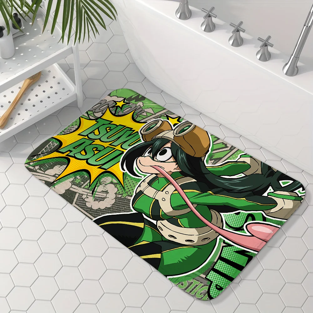 1pc Anime Girl Asui Tsuyu Floor Mat Doormats Home Carpet Foot Mat Bathroom Absorbent Mats Anti-Slip Mats Home Decor