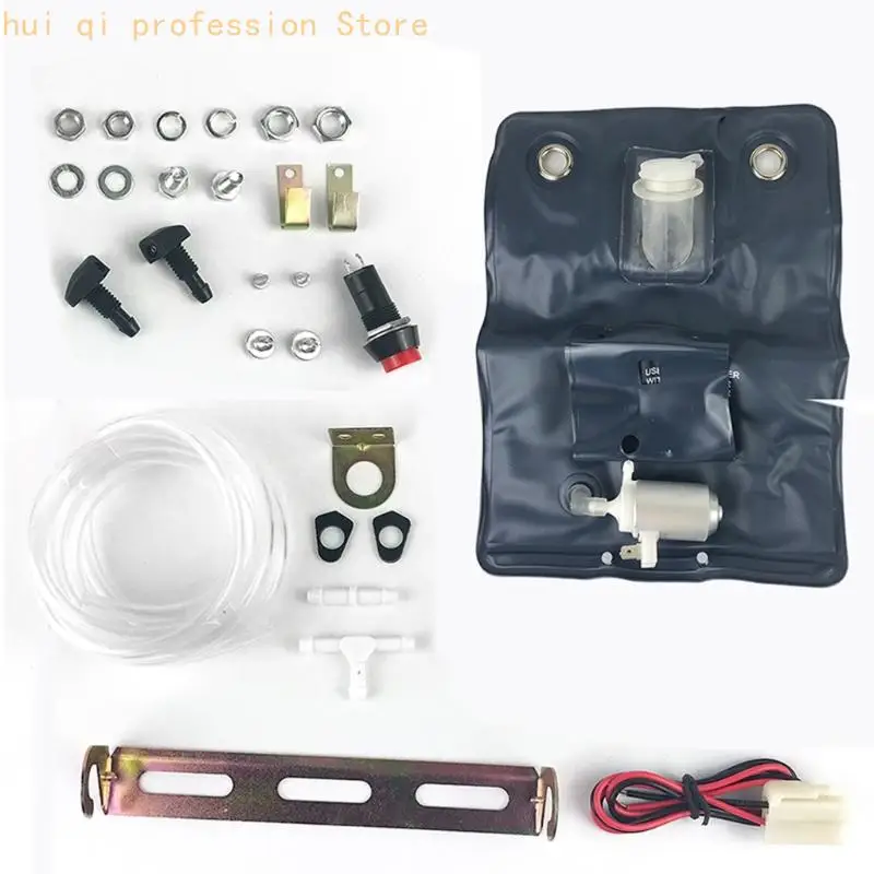 Ersatzset für Autowaschflüssigkeitsbeutel mit 12-V-Pumpe, Schlauch und Montagematerial für die Wartung des Waschsystems und die – Detail 4