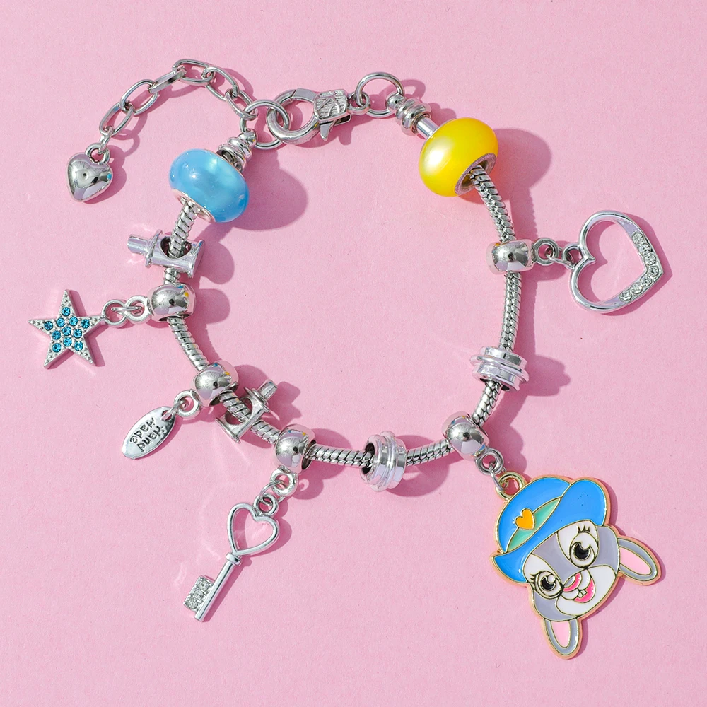 Boîte aveugle de figurines à breloques Disney Zootopia Judy & Nick, accessoire de bricolage, jouet cadeau d'anniversaire, pendentif de collection de dessin animé