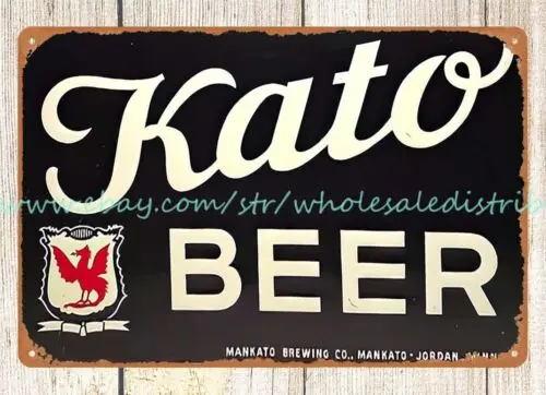 KATO BEER liquor drink club bar metal tin sign living room decorating ideas