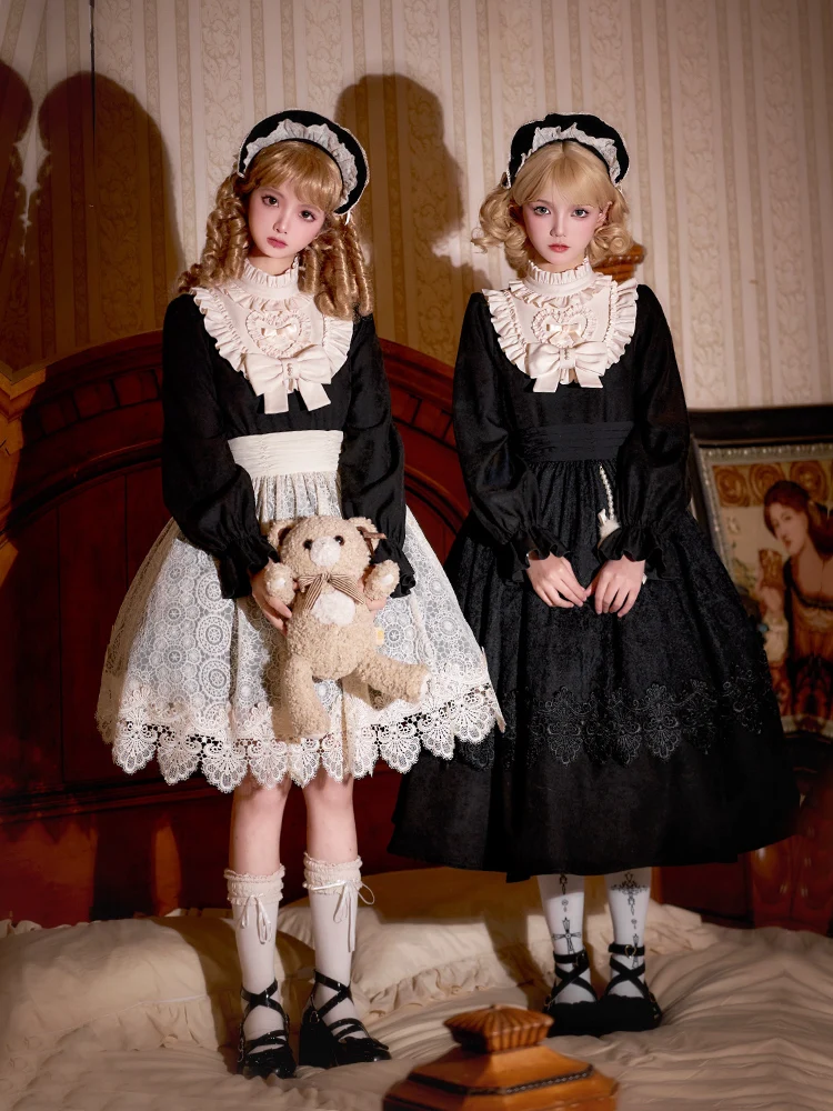

with Puji Original Design Doll Skirt Long And ort OP Apron Twin Lolita Hanfu Dr for Women Spring Season Long Sve