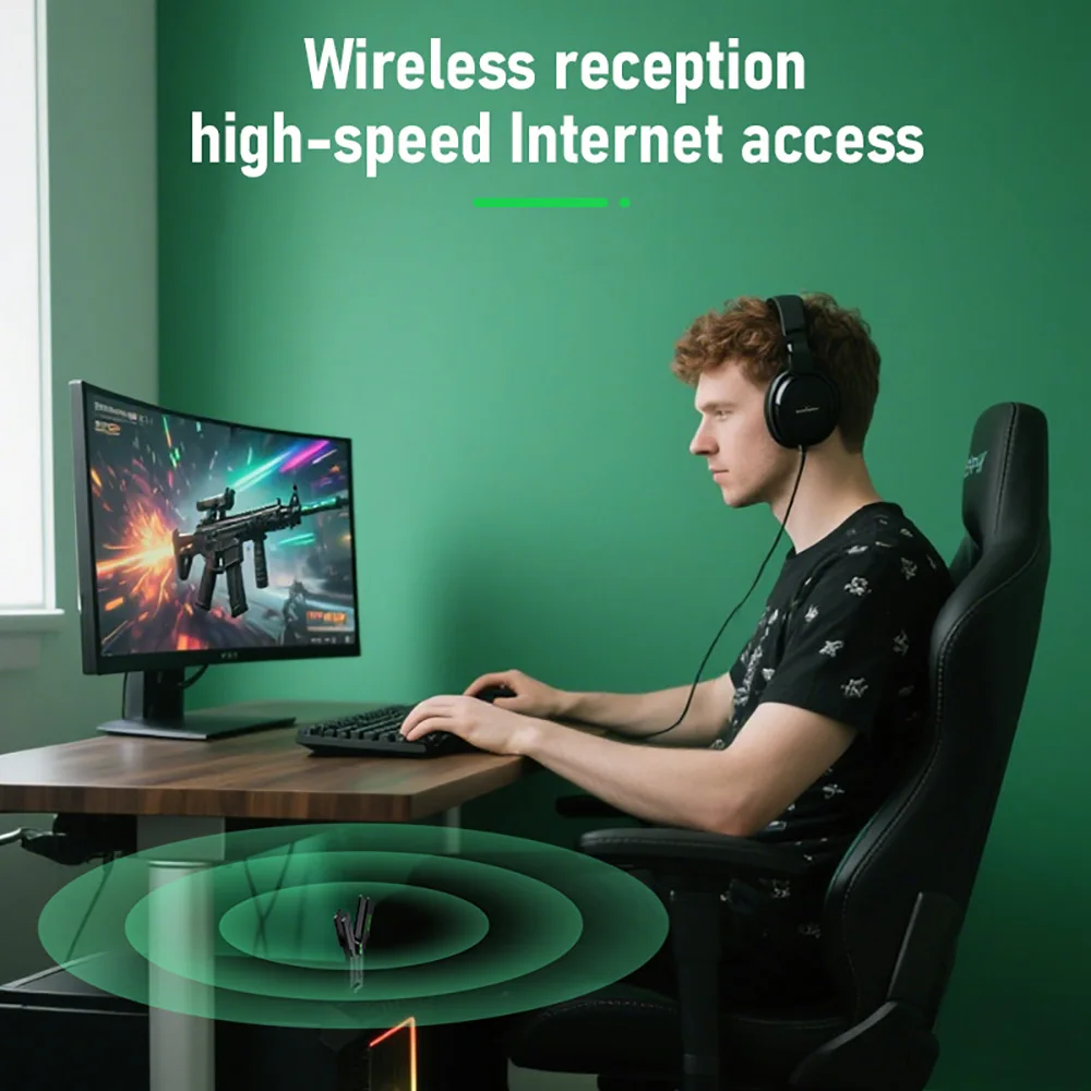 

WiFi 6 AX900 BT5.4 USB Adapter Dual Band 2.4G&5GHz WiFi Card 2in1 Dongle USB Wireless Network Card Wlan Receiver For Win10/11 PC