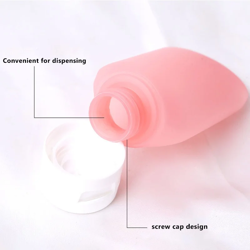 4 Buah/Set Botol Isi Ulang Anti Bocor 60Ml Wadah Lotion Silikon Lembut Botol Travel Portabel Wadah Dispenser Kosmetik