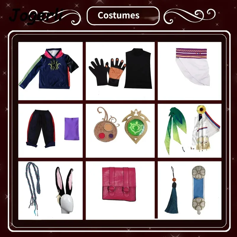 Jogerli Genshin Impact Tignari Костюмы для косплея Verdant Strider Персонаж Человек Ролевая игра Аниме Одежда Хэллоуин Костюм Парик Taila;k6