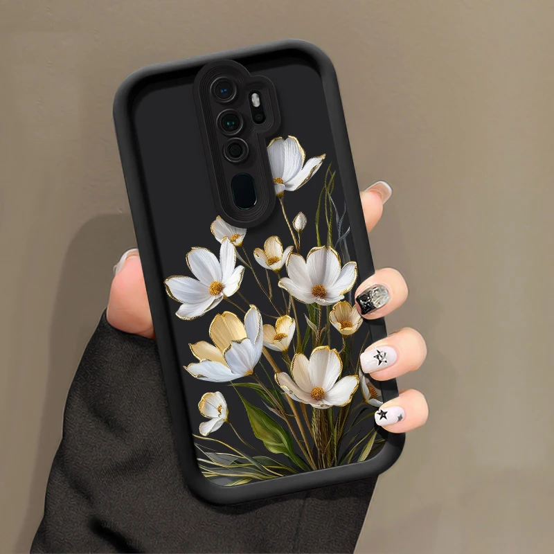 Phone Case For OPPO Realme 15 Pro 12 Lite 11 4G 5G 14 13 Pro Plus 9 8 8i 7 7i 6i 5i 5S Flower Print Shockproof Matte Cover