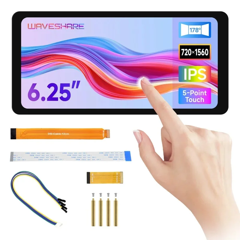 6.25inch Capacitive Display Type B 720 * 1560 Resolution 5-Point 1.1mm Optical Bonding Toughened Glass Panel