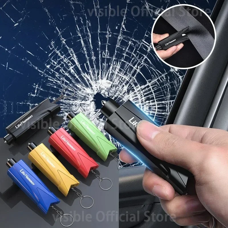 3 IN 1 Multifunctional Car Glass Broken Window Hammer Car With Lifesaving Hammer Emergency Escape Car Seat Belt Cutter