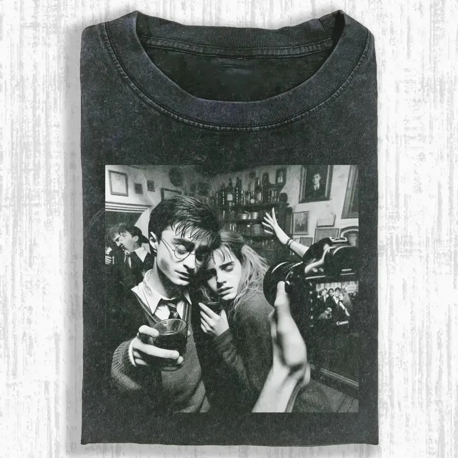 

Harry & Hermy Comfort Colors shirt Harry Hermy Drinking Wash Shirt HP Party Comfort Colors T-Shirt Witchy Graphic Tee