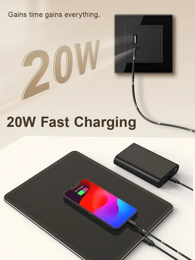 Livolo 20W Fast Charging USB A&C Socket Universal Plug Play 5V 2.4A for Smartphones Tablets Laptops