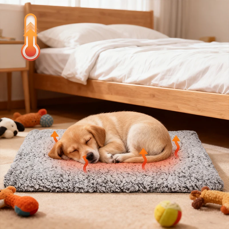 

1PC Self-Heating Cat Bed,Upgraded Double-Layer Insulation Foil Heating Pad,Fluffy Self-Heating Pet Mat Dog Bed Cat Accessories