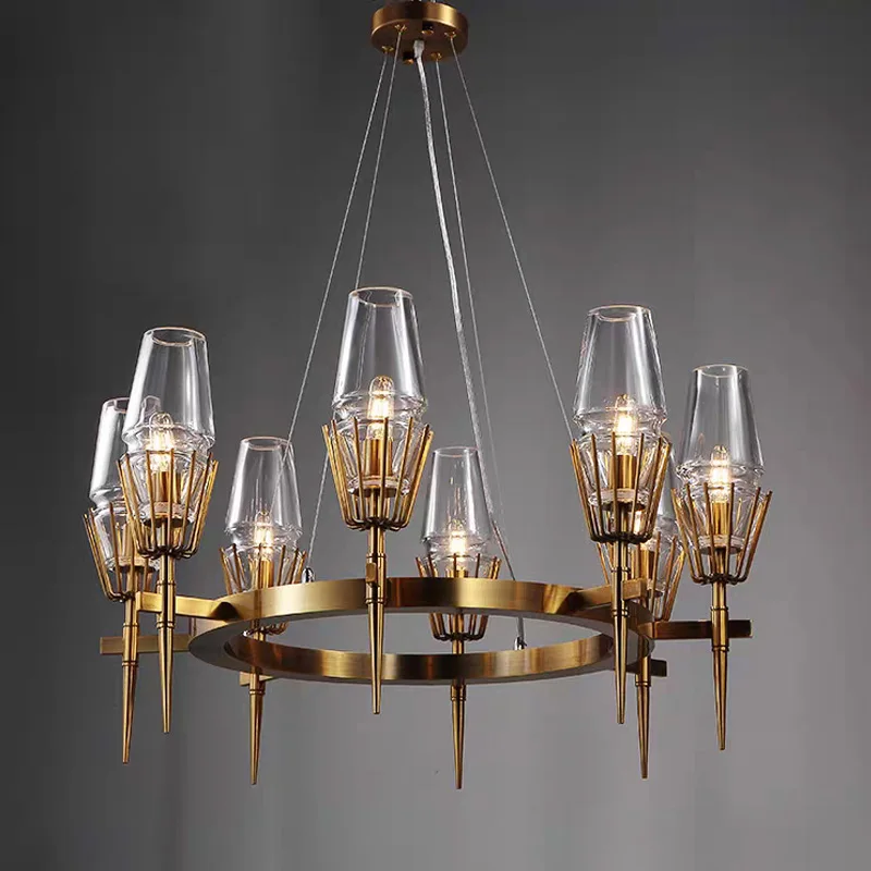 modern Nordic crystal chandelier lustre Suitable Living room lights decoration dining room height-adjustable Dimmable