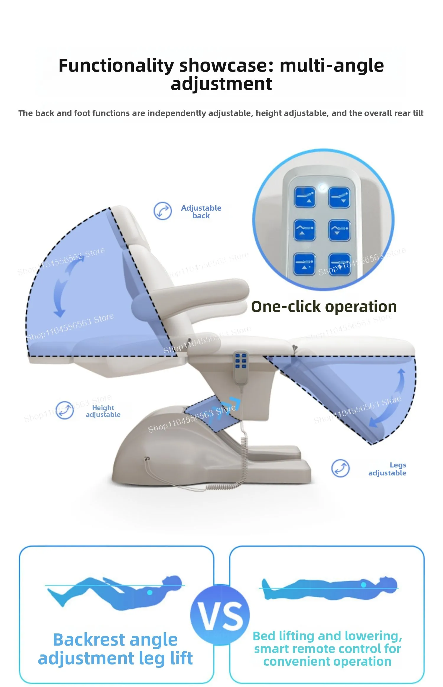 Electric massage single bed, equipped with high-end heating and elevation functions