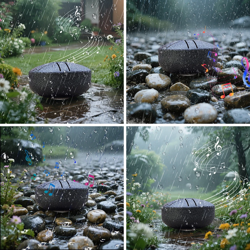DOZZLY Tambor etéreo Tambor de lengua de acero Carillón de lluvia Handpan 3 pulgadas 6 notas Mini instrumento musical para jardín exterior