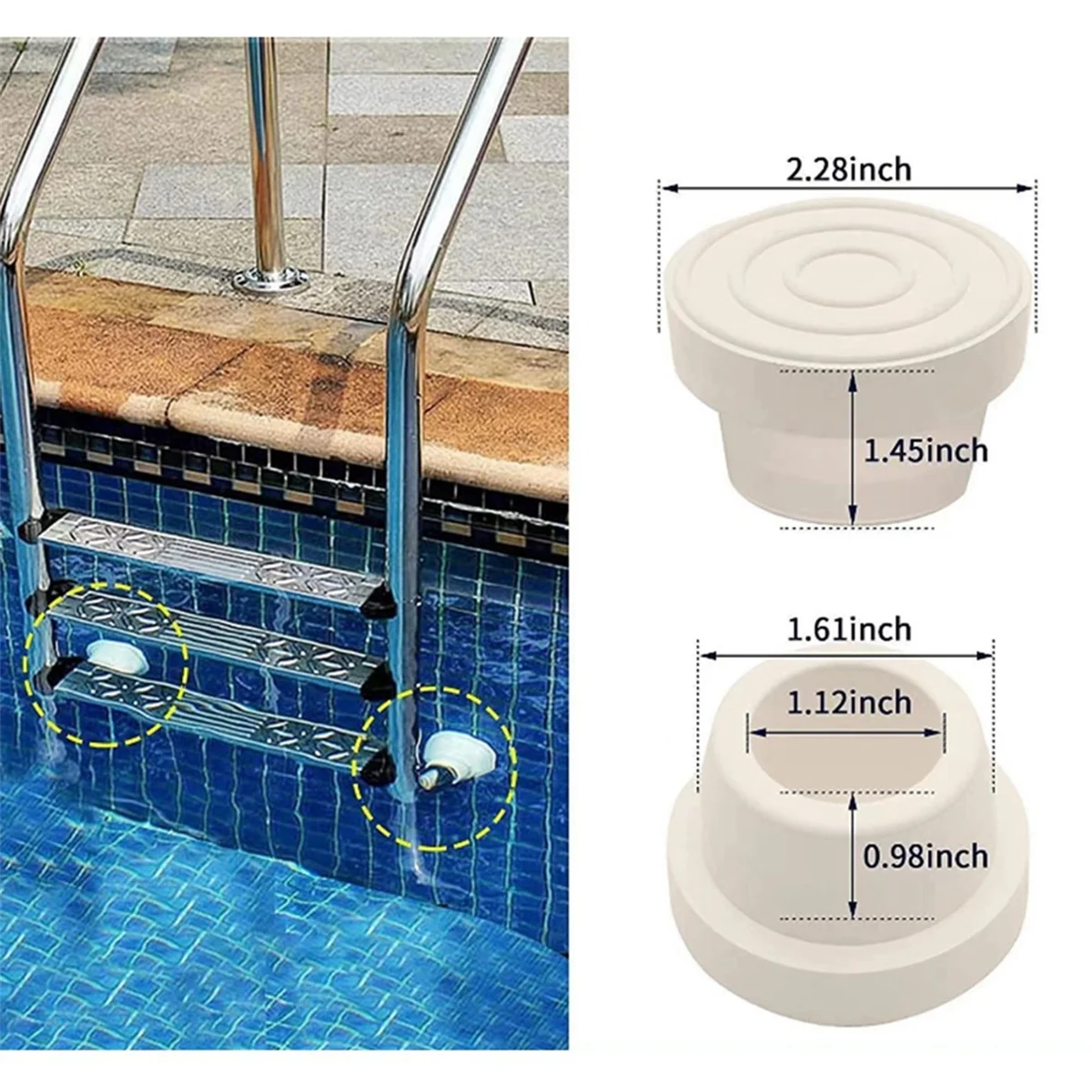 4 шт., бамперы для лестницы для бассейна, DDV, сменный бампер для лестницы для бассейна, защита для лестницы для бассейна, резиновые заглушки, пробки