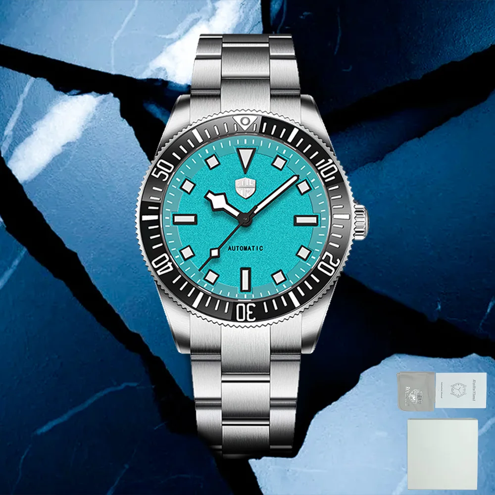 

2026 новые мужские часы Rollstimi, деловые автоматические часы, мужские механические часы со светящимся сапфиром из нержавеющей стали, подарочная коробка