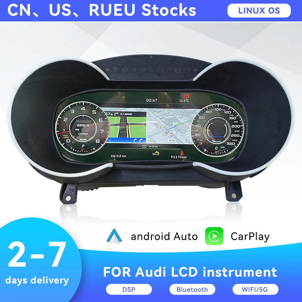 

10.3 inches For Audi TT 2006-2014 Car LCD Digital Cluster Virtual Cockpit Speedometer Dashboard LCD Screen Instrument Panel Unit