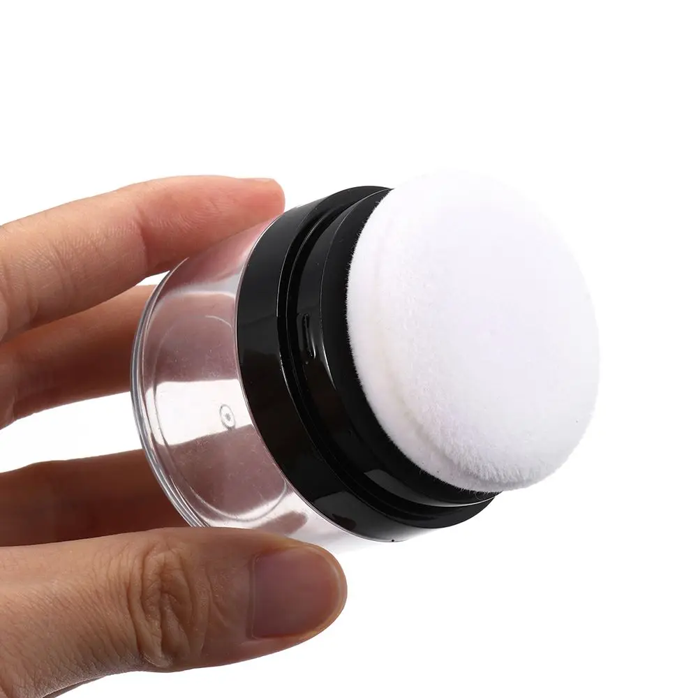 Loose Powder Box With Flocking Cotton Mushroom Sponge Puff Blusher Finishing Powder Jar Portable Cosmetic Foundation Powder Case