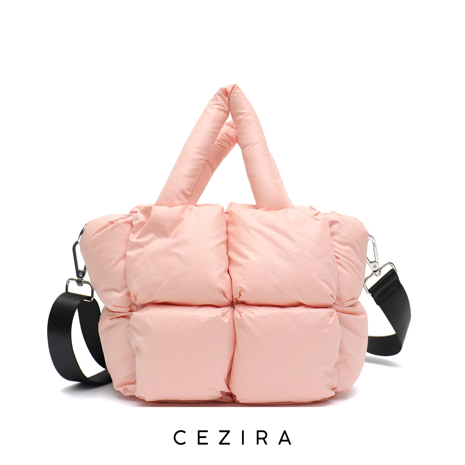 

CEZIRA Luxury Brand Women Fashion Nylon Top-handle Bags Winter Design Soft Fabric Quilted Purse Small Crossbody Shoulder Handbag