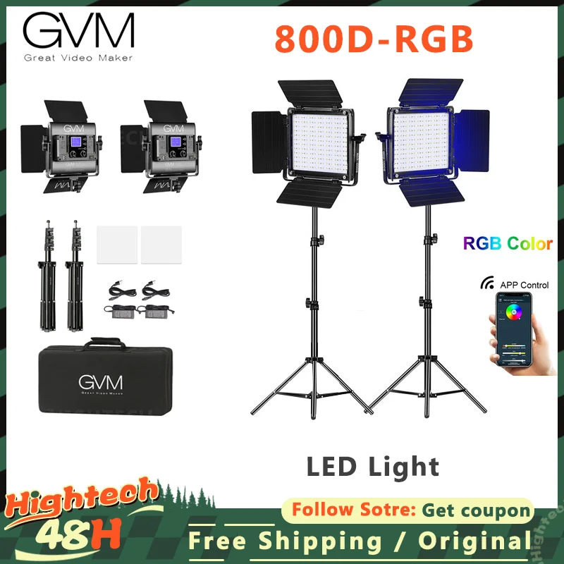GVM800D RGB LED 비디오 라이트 2개 세트로 YouTube 콘텐츠 품질을 한 단계 끌어올리기