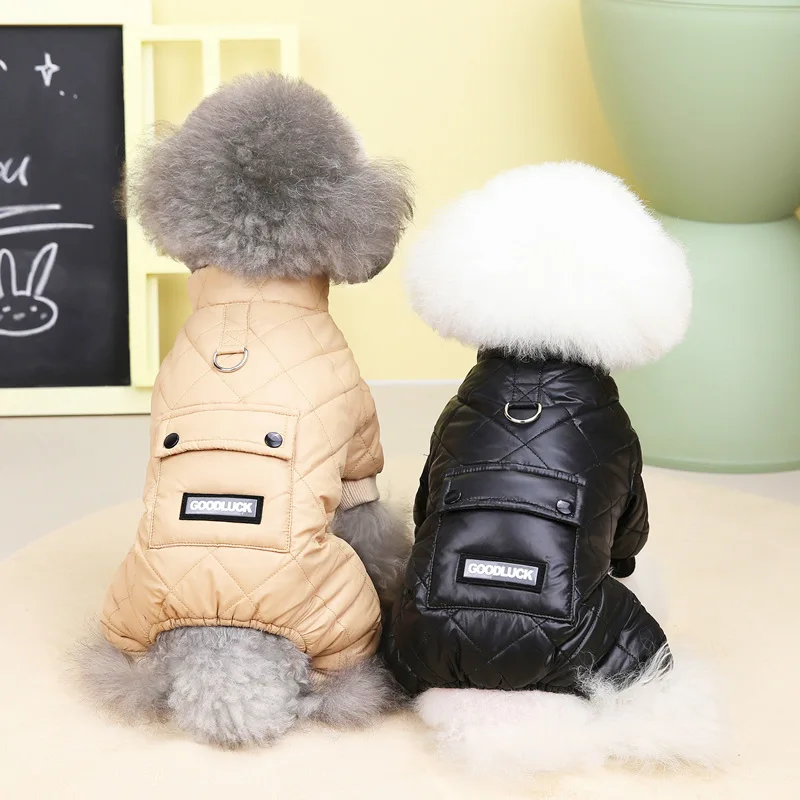 Puppy Overalls Waterproof Boy Dog Jumpsuit Winter Fleece Dog Clothes for Small Dogs Pet Jacket Chihuahua Costume Yorkie Pug Coat