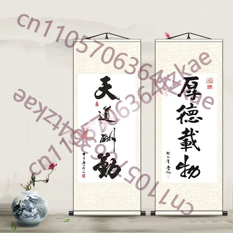 

Каллиграфический свиток, шелковая подвесная картина, вертикальная картина для декора гостиной