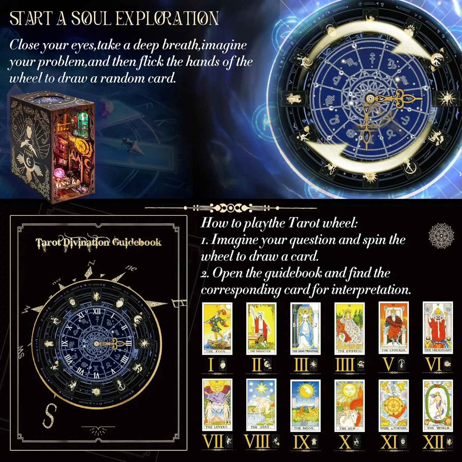 DIY Buchnischen-Set mit LED-Beleuchtung, 3D Holzpuzzle Bücherregal Miniaturhaus für Erwachsene und Jugendliche als Geschenk