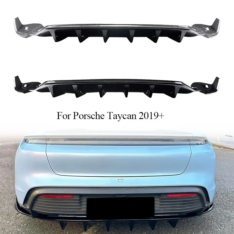 Difusor de labio trasero de coche para Porsche Taycan 2019 2020 2021 2022 2023 2024, alerón de parachoques trasero, difusor de labio, Kits de carrocería de piezas de automóvil