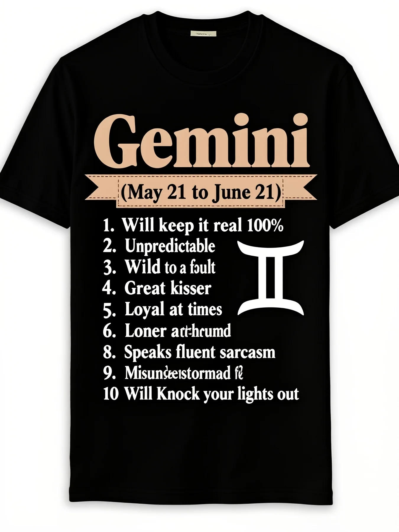 1Pc Men's Plus Size Gemini Zodiac Street Fashion T-Shirt New Style Black Crew Neck Casual Fit Perfect for Sports Running Parties Ideal Gift 4Pure Breathable Sweat-Wicking and Soft Suitable for Daily Commutes Lounging at Home and Casual Wear