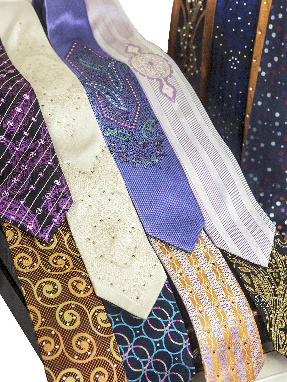 

Rhinestone Shining Paisley Abstract Geometrical Mens Ties Neckties 100% Silk Jacquard Woven Men's Acceossories Unique High-End