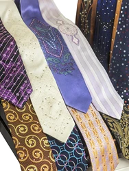 Rhinestone Shining Paisley Abstract Geometrical Mens Ties Neckties 100% Silk Jacquard Woven Men's Acceossories Unique High-End