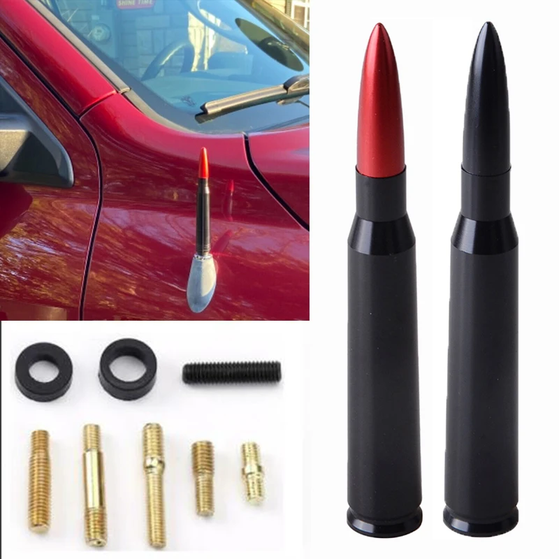 

Universal Car Bullet Antenna Mast AM/FM Radio For Jeep Wrangler JK JL Rubicon Sahara Gladiator 2007-2021 Red/Black With Screws