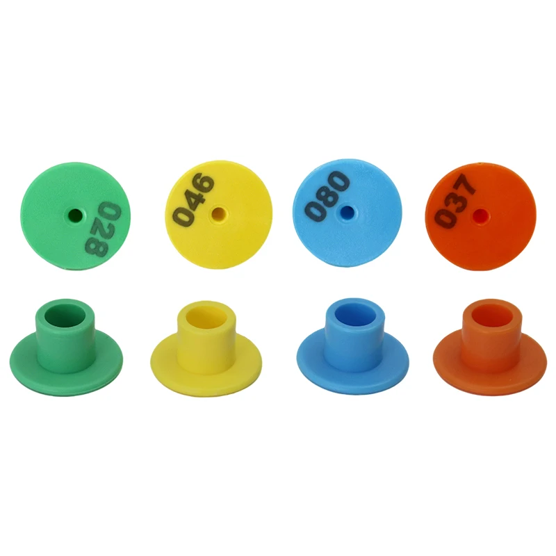 100 個ラウンド豚耳タグ径 28 ミリメートルプラスチックイヤリング農場家畜マーキング羊ウサギ動物識別カード 001-100