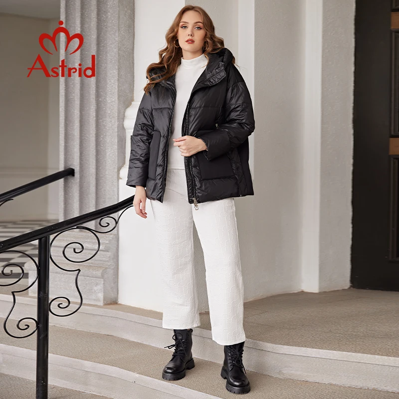 Astrid 2022 Xuống Áo Khoác Nữ Mùa Đông Ấm Parkas Form Rộng Có Mũ Trùm Đầu Áo Khoác Ngoài Chất Lượng Miếng Dán Cường Lực Vải Nữ Áo Khoác Nữ Quần Áo