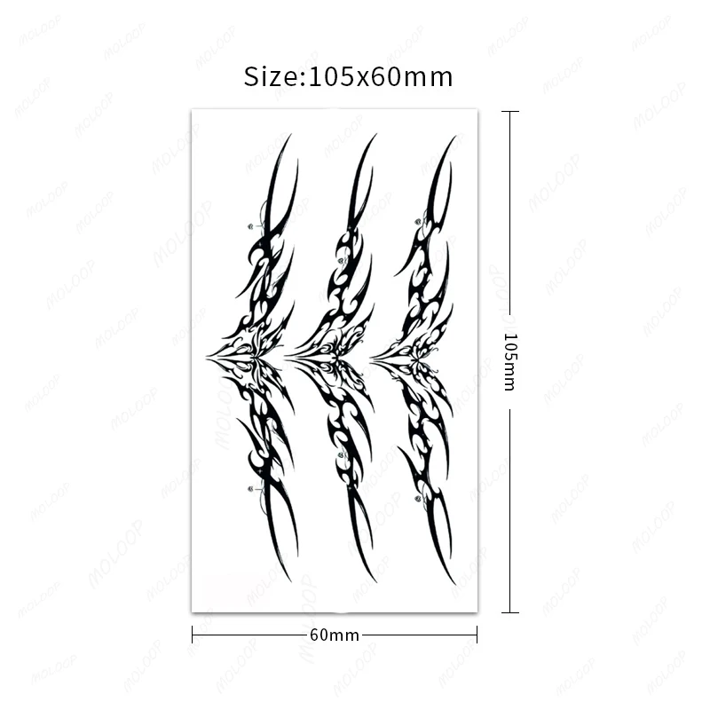 Tattoo Stickers Totem Black Color Flash Temporary Waterproof Party Fake Makeup Neck Hand Arm Body Art for Men Women