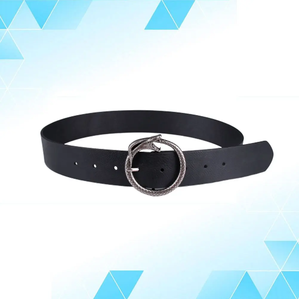 1 قطعة حزام خصر نسائي من البولي يوريثان بإبزيم مربع عتيق حزام أسود عريض لفساتين الجينز حزام خصر نسائي أنيق