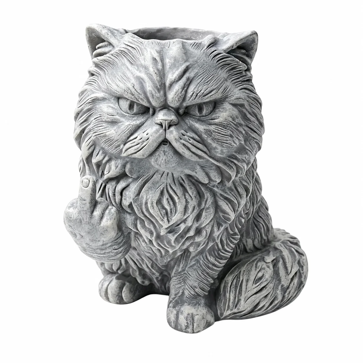 Animal Planter Resin Funny Middle Finger Pot Drainage Hole for Office Desk Decor Novelty Gift Home Ornament Durable