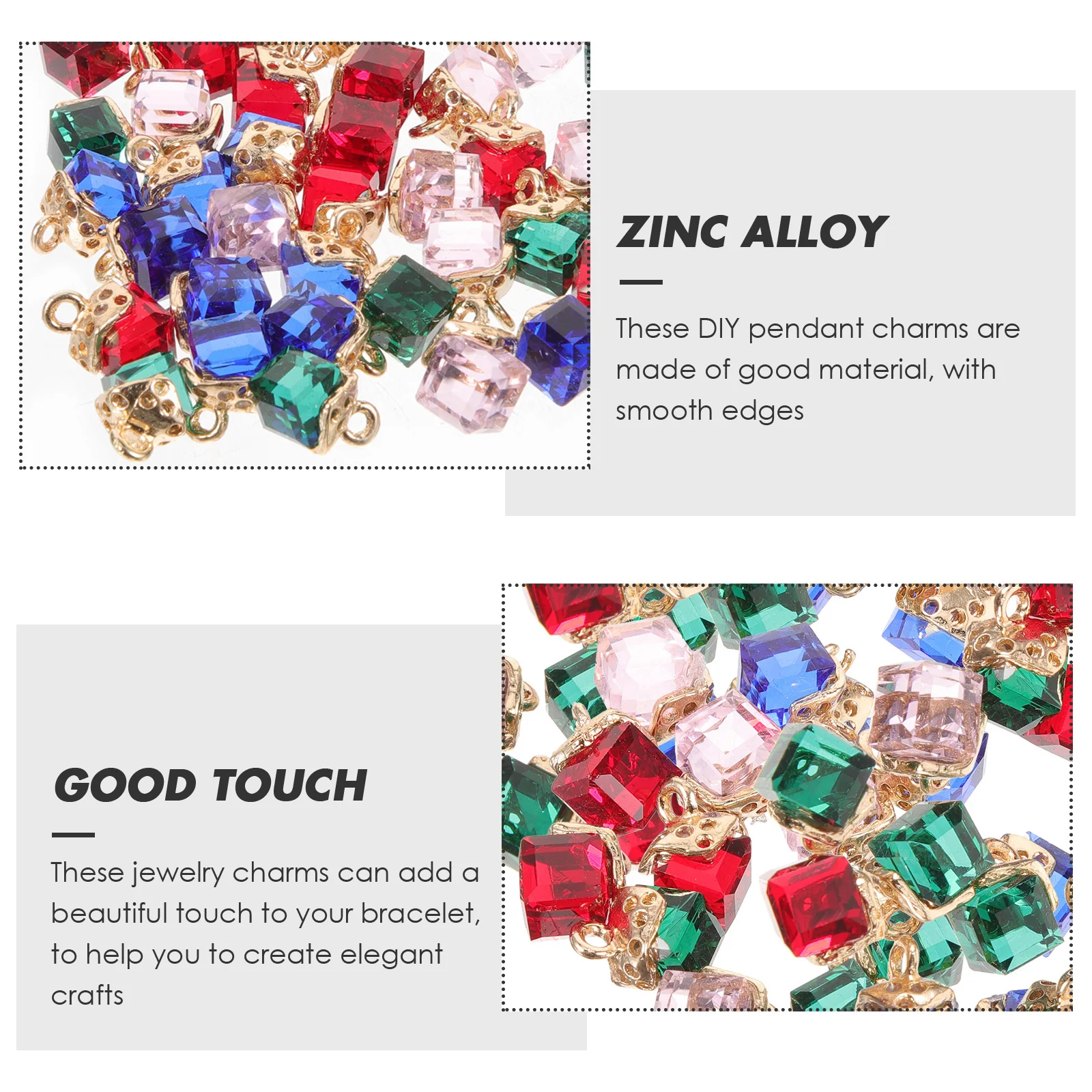 40 قطعة كريستال لصنع المجوهرات مكعب كريستال الخرز Diy بها بنفسك قلادة جالبة للحظ قلادة سوار المفاتيح اكسسوارات الديكور استرخى #2