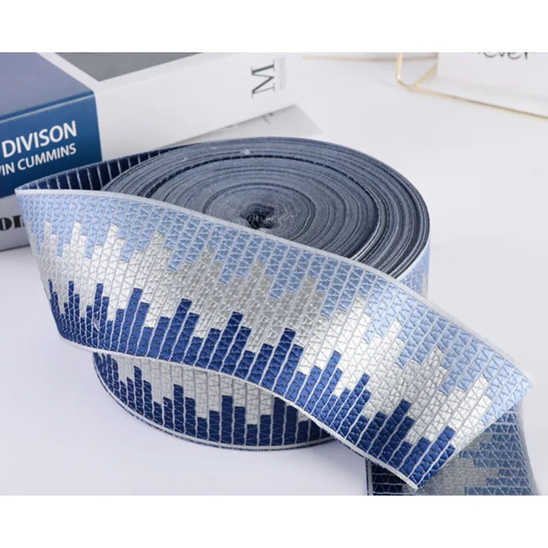 25M/Lot 8cm Wide Embroidery Jacquard Lace Ribbon Belts Curtain Accessories Pillow Edge Garments Sofa Decor DIY Sewing